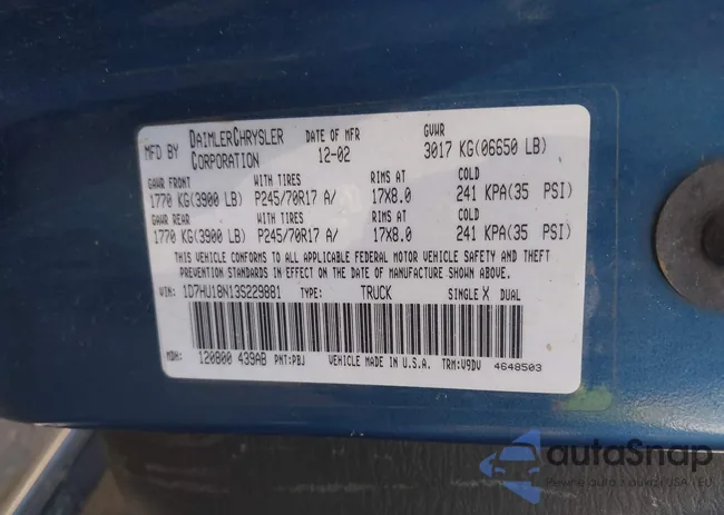 1D7HU18N13S229881: 42169989