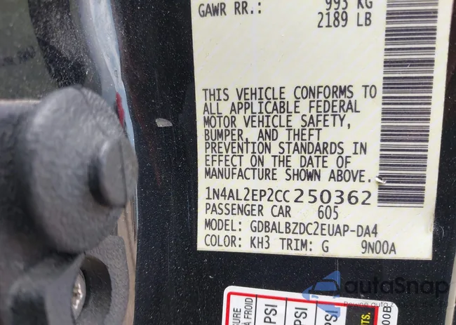 1N4AL2EP2CC250362: 42169209