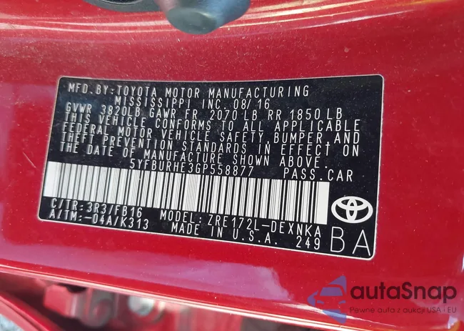 5YFBURHE3GP558877: 42169287