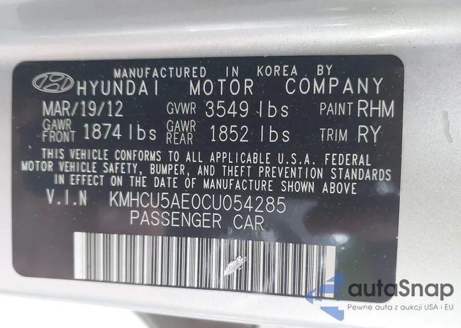 KMHCU5AE0CU054285: 42170678