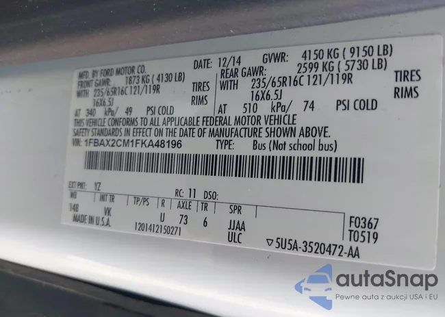 1FBAX2CM1FKA48196: 42170753