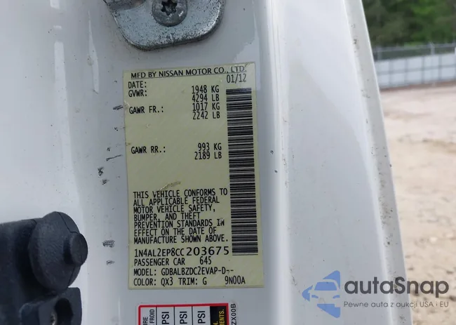 1N4AL2EP8CC203675: 42170859