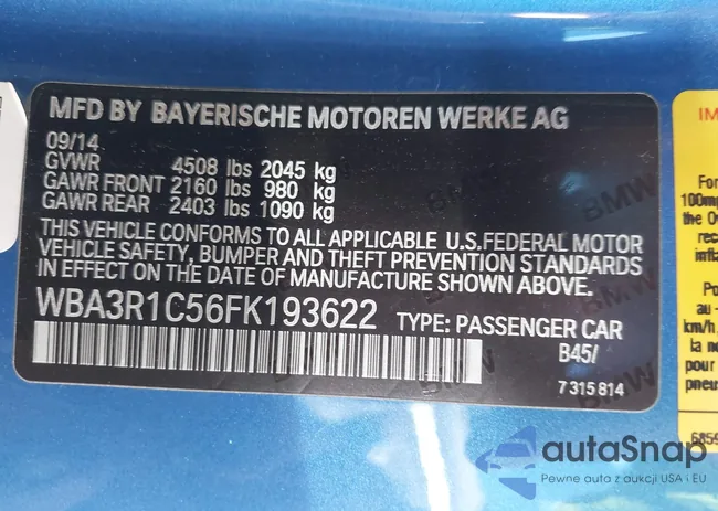 WBA3R1C56FK193622: 42170867