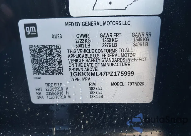 1GKKNML47PZ175999: 42171045