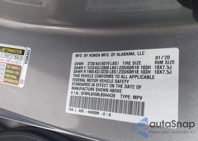 5FNRL6H59LB044439: 42170114