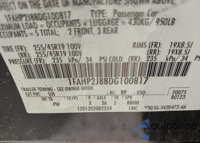 1FAHP2J88DG100817: 42170346