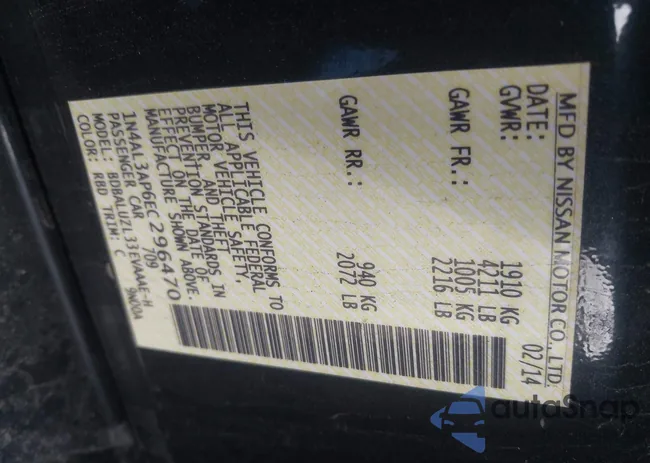 1N4AL3AP6EC296470: 42171494