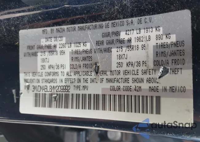 3MVDMABL8MM209992: 42171609