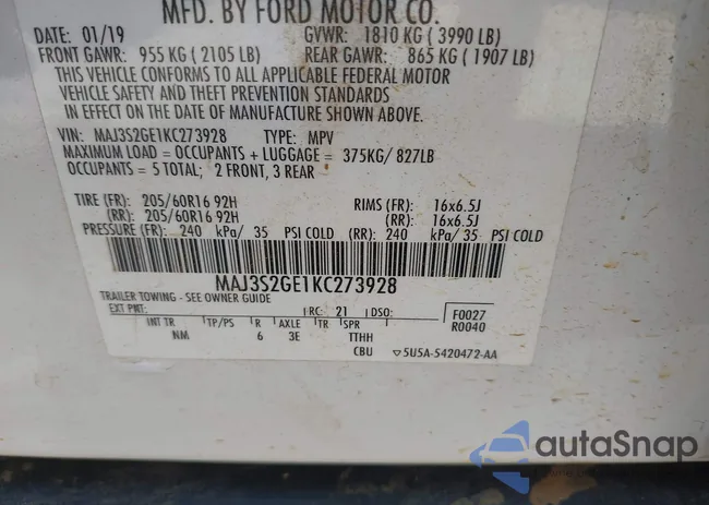 MAJ3S2GE1KC273928: 42171629