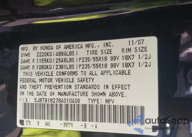 5J8TB18278A010406: 42171781