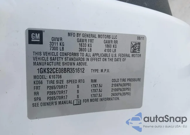 1GKS2CE08BR351612: 42171876