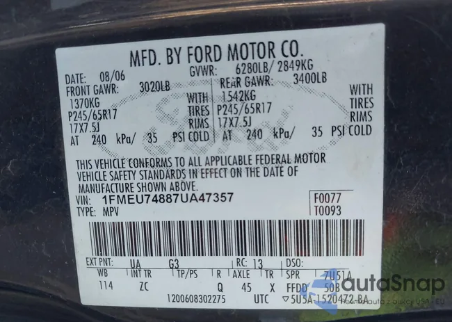 1FMEU74887UA47357: 42171969