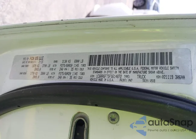 1C6RR6FT5FS614872: 42172000