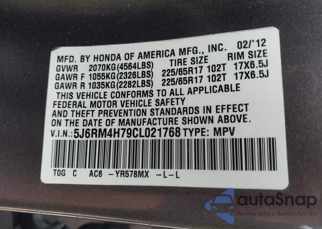 5J6RM4H79CL021768: 42171357