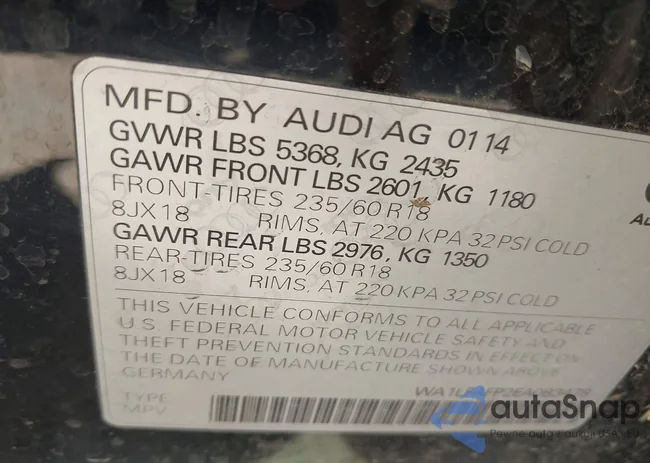 WA1LFAFP2EA083478: 42172582