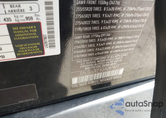 SALGS2EF4GA287907: 42172778