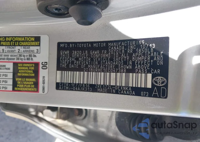 2T1BURHE1EC047388: 42173615