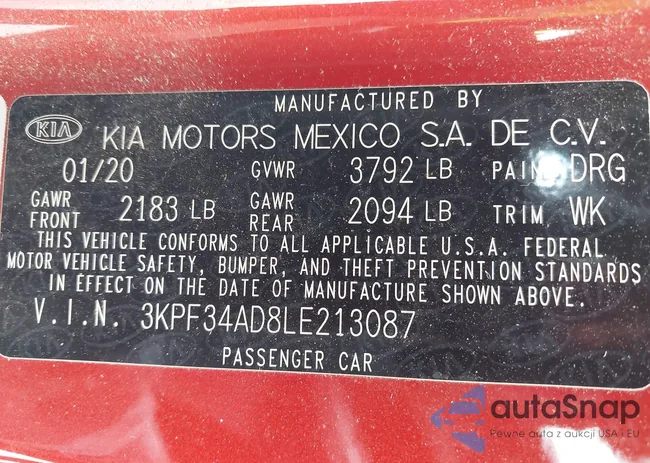 3KPF34AD8LE213087: 42173659