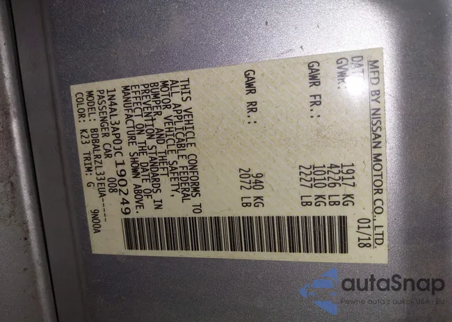 1N4AL3AP0JC190249: 42173699