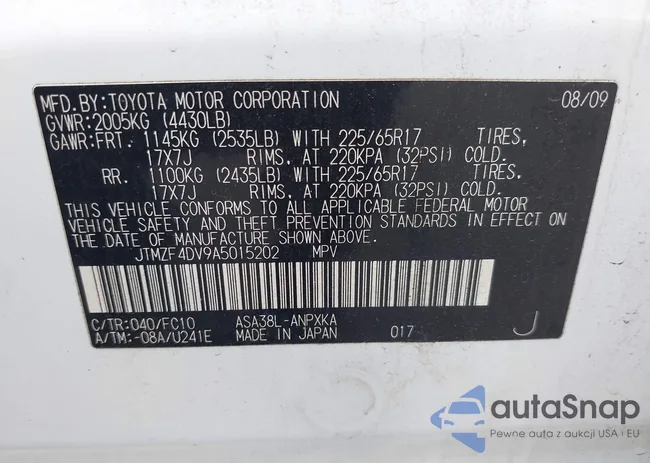 JTMZF4DV9A5015202: 42173760