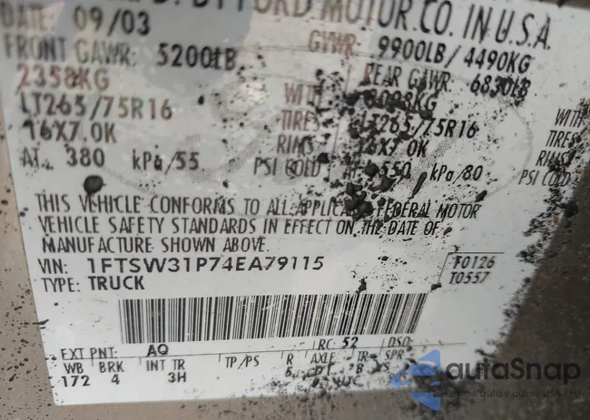 1FTSW31P74EA79115: 42173847