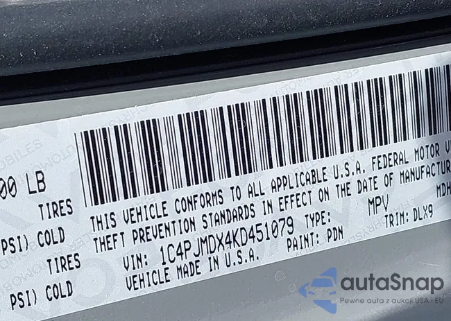 1C4PJMDX4KD451079: 42173419