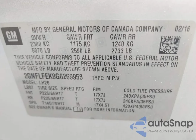 2GNFLFEK8G6269953: 42174989