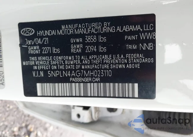 5NPLN4AG7MH023110: 42175019