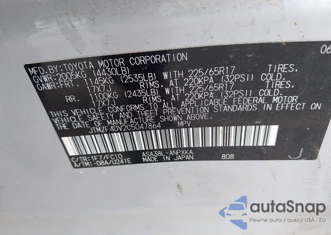 JTMZF4DV2C5047864: 42175545