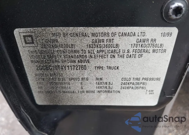 2GCEC19T4Y1172760: 42175819