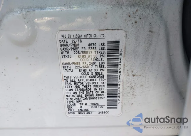 JN8AT2MV8HW012357: 42175399