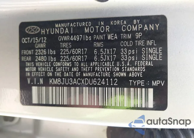 KM8JU3ACXDU624112: 42176495