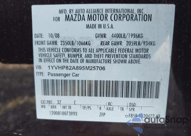 1YVHP82A895M25706: 42176632