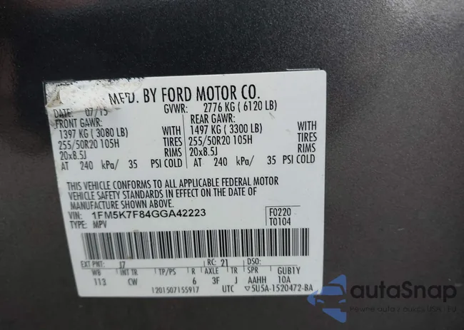 1FM5K7F84GGA42223: 42176928