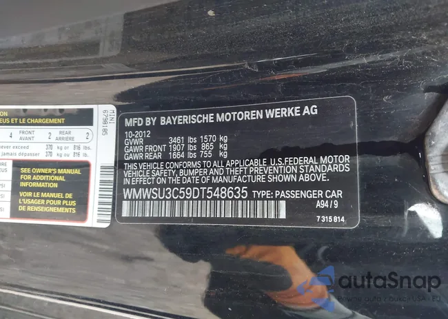 WMWSU3C59DT548635: 42176999