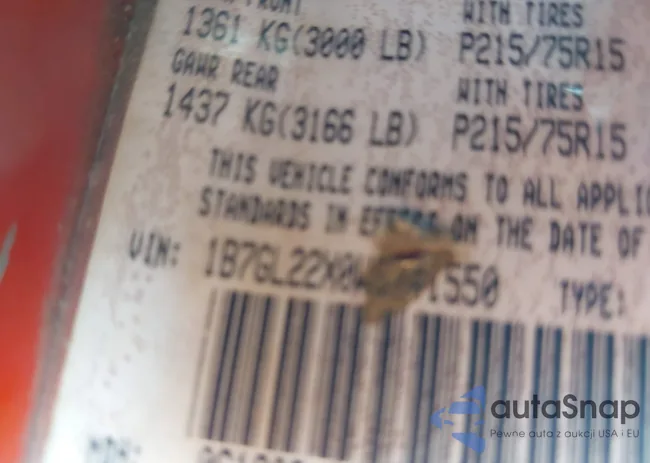 1B7GL22X0WS741550: 42176163