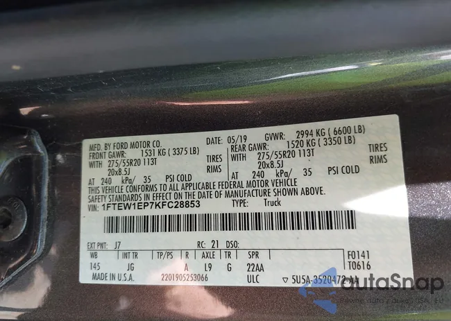 1FTEW1EP7KFC28853: 42176182