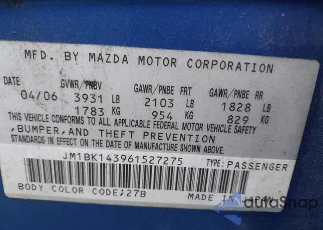 JM1BK143961527275: 42176335