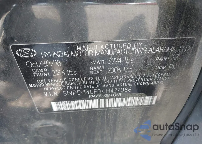 5NPD84LF0KH427086: 42177467