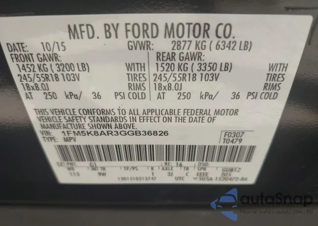 1FM5K8AR3GGB36826: 42177474