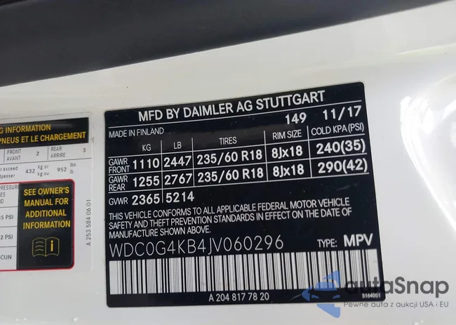 WDC0G4KB4JV060296: 42177505