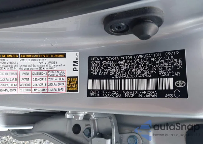 JTDS4RCE8LJ043752: 42177561