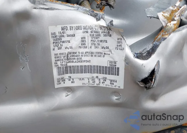 1FTRW08L62KB59262: 42177681