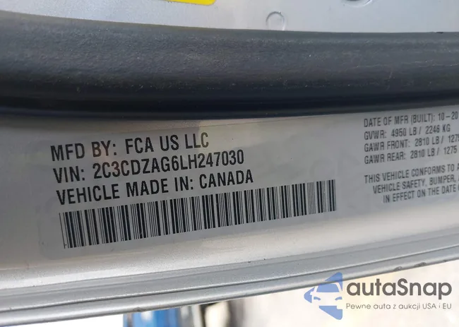 2C3CDZAG6LH247030: 42177796