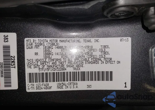 5TFUY5F1XDX322004: 42178042