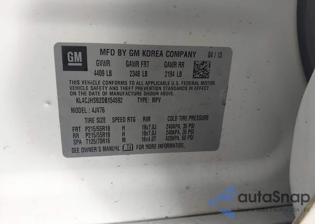 KL4CJHSB2DB154592: 42178581