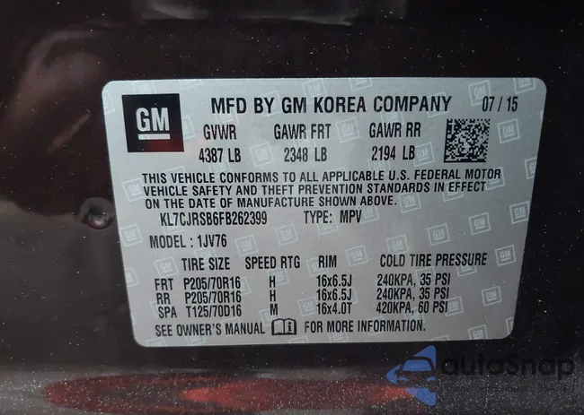 KL7CJRSB6FB262399: 42178983