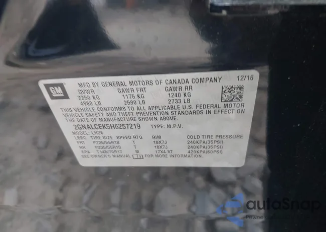 2GNALCEK5H6257219: 42179006