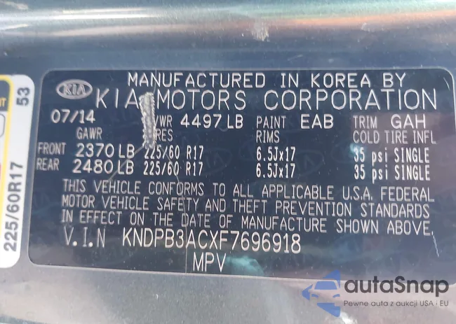 KNDPB3ACXF7696918: 42179023