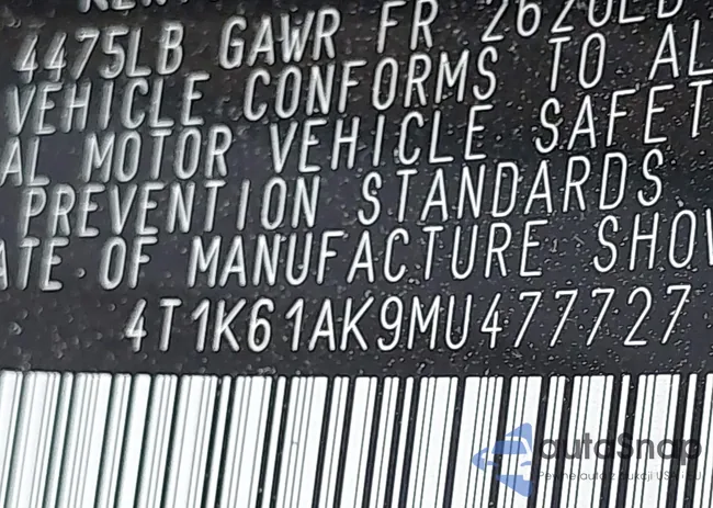 4T1K61AK9MU477727: 42178145